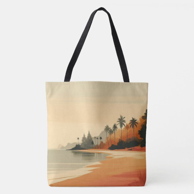 Tote Bag Vintage/retro plage/tropical  (Devant)
