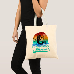 Tote Bag Vintage Retro Sunset Plutôt Être Une Sirène