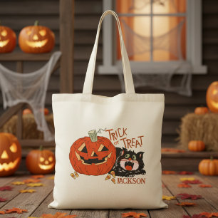 Tote Bag Vintage Retro Trick ou Trick Custom Halloween
