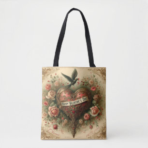 Tote Bag Vintage/rétro/Victorian Valentine's day heart