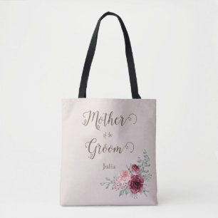 Tote Bag Vintage Rose Burgundy Mère du Marié 