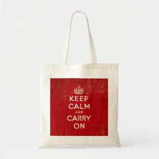 Tote Bag Vintage rouge profond détendu Gardez le calme et c