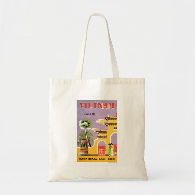 Tote Bag Vintage Saigon Vietnam Travel (Devant)
