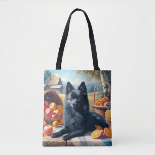Tote Bag Vintage Schipperke Peinture de chiot