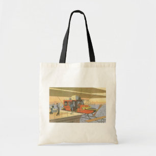 Tote Bag Vintage Science Fiction Avion Hélicoptère Limo