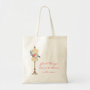 Tote Bag Vintage sewing cute dress form