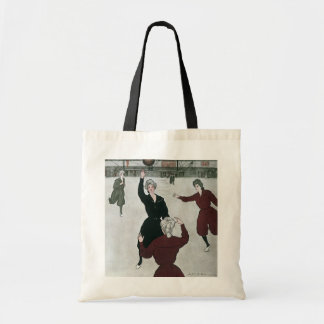 Tote Bag Vintage Sports, Women's Basketball Players in Game
