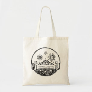 Tote Bag Vintage Sun Moon Stars Océan Planète Terre Dessin