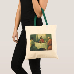 Tote Bag Vintage Supper At Emmaus with Jesus Christ
