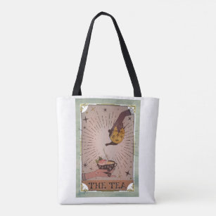 Tote Bag Vintage The Tea Tarot Witchy Kettle & Teacup