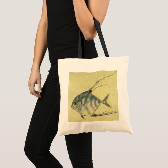Tote Bag Vintage Threadfin Trevally, African Pompano Fish (Devant (produit))