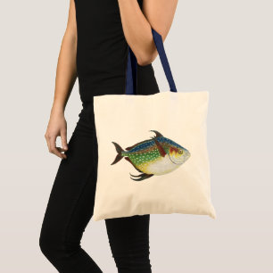 Tote Bag Vintage Tropical Opah Fish, Marine Aquatic Animal