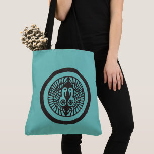 Tote Bag Vintage Turquoise Noir Ikko Ikki Japon Mon Orienta