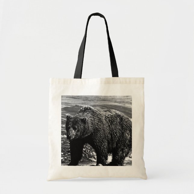Tote Bag Vintage USA Alaska brun (Devant)