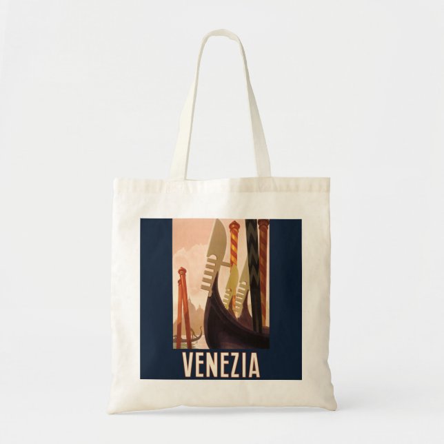 Tote Bag Vintage Venice Italie Gondola Travel (Devant)