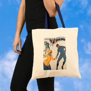 Tote Bag Vintage voyage, Art Déco, Winter Davos Suisse