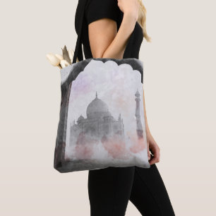 Tote Bag Vintage voyage de carte postale Taj Mahal