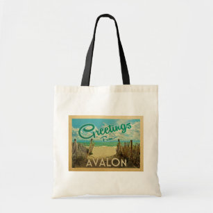 Tote Bag Vintage voyage de plage d'Avalon