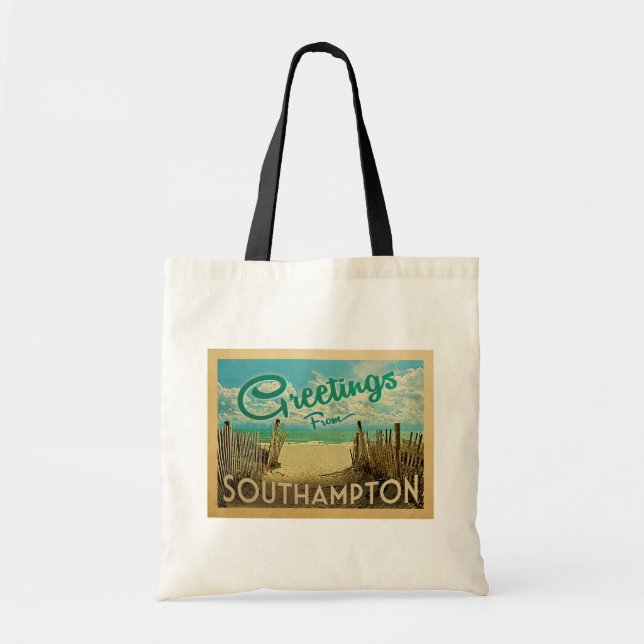 Tote Bag Vintage voyage de plage Southampton (Devant)