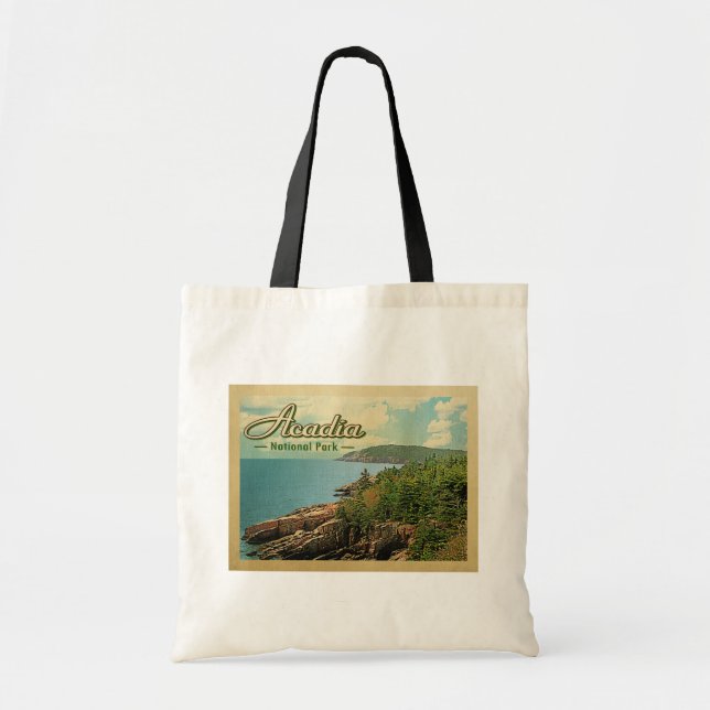 Tote Bag Vintage voyage du parc national Acadia (Devant)