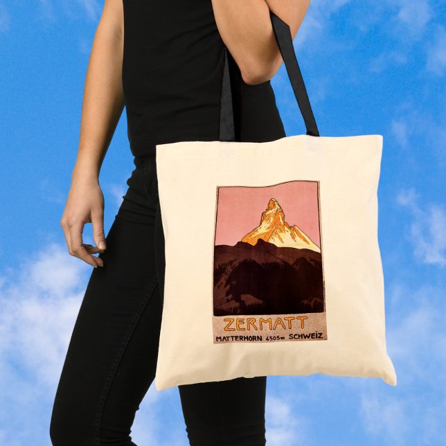 Tote Bag Vintage voyage, Matterhorn Mountain, Suisse (Créateur téléchargé)