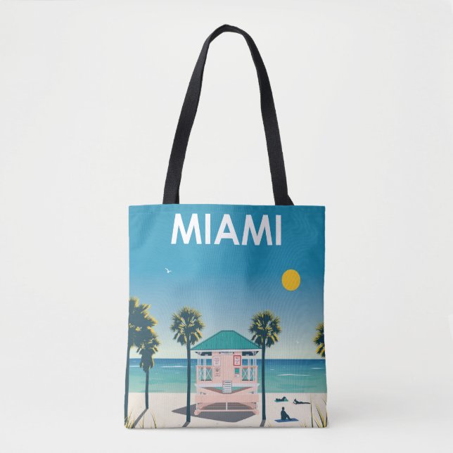 Tote Bag Vintage voyage Miami Beach Floride (Devant)