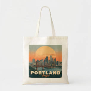 Tote Bag Vintage voyage Skyline Retro Portland Oregon