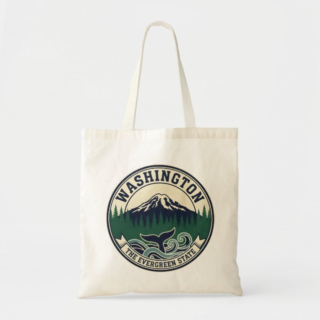 Tote Bag Vintage Washington State Emblem  (Devant)