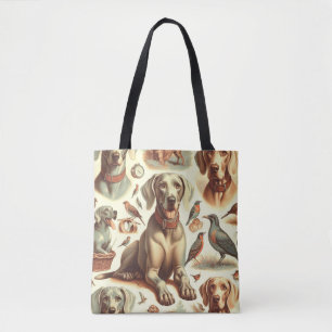 Tote Bag Vintage Weimaraner sans fil