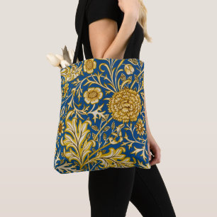Tote Bag Vintage William Morris Cherwell Bleu Art Floral