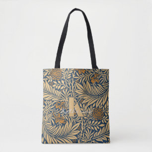 Tote Bag Vintage William Morris Larkspur Motif Monogramme