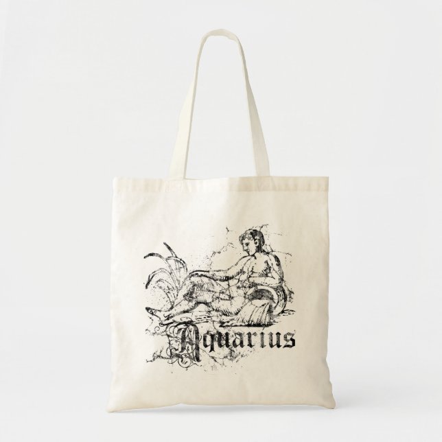 Tote Bag Vintage Zodiaque Verseau (Devant)