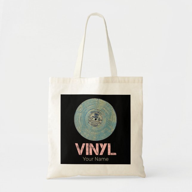 Tote Bag Vinyl Record Retro Disco Conception de musique Vin (Devant)