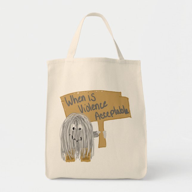 Tote Bag Violence grise non acceptable (Devant)