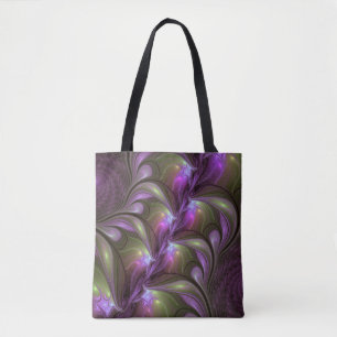 Tote Bag Violet Abstrait violet violet kaki fractal