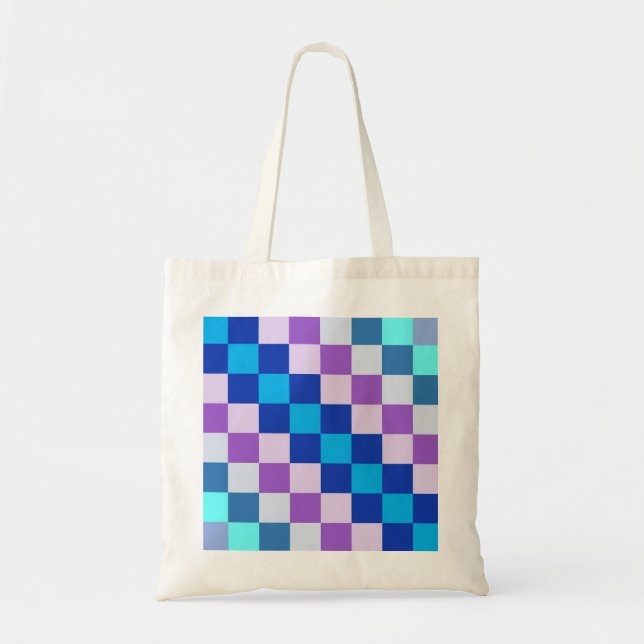 Tote Bag Violet et bleu contrôlé (Devant)