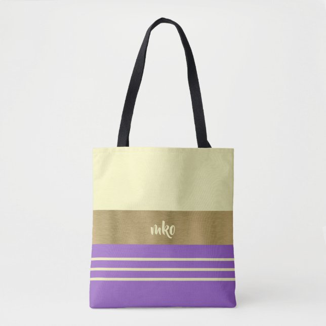 Tote Bag Violet et jaune élégant (Devant)