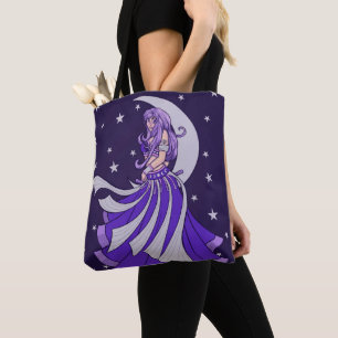 Tote Bag Violet Lune Déesse Ventre Danseuse Violet Art