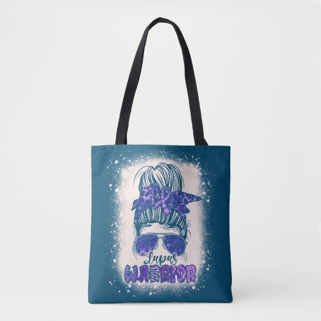 Tote Bag Violet Lupus Sensibilisation Leopard Messy Bun Lup (Devant)