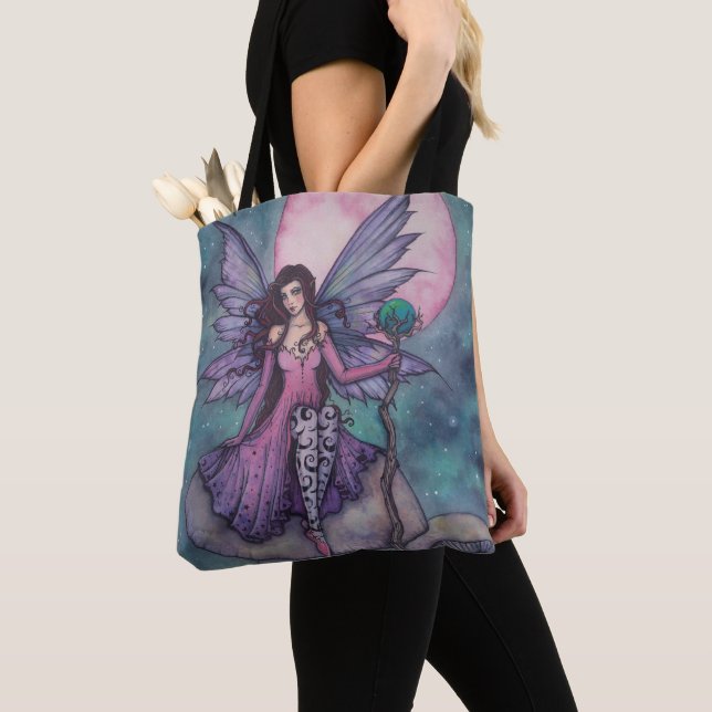 Tote Bag Violet Night Fairy par Molly Harrison (De près)