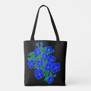 Tote Bag Violettes bleues #1