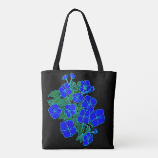 Tote Bag Violettes bleues #1