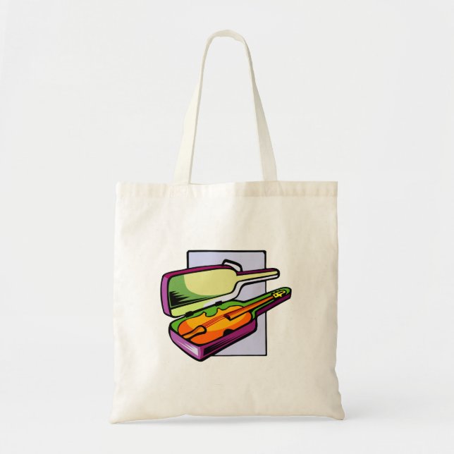 Tote Bag Violon au cas où pourpre et graphique vert (Devant)