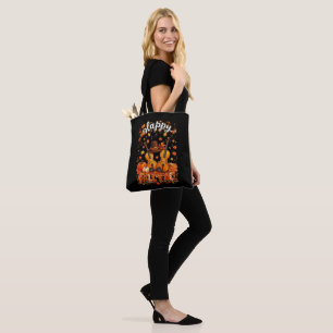 Tote Bag Violon de Thanksgiving d'automne feuilles d'automn