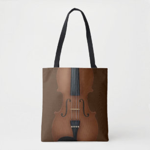 Tote Bag Violon Détail Élégant Musique Classique