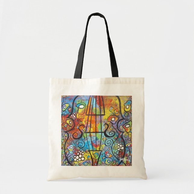 Tote Bag Violon et fleurs (Devant)