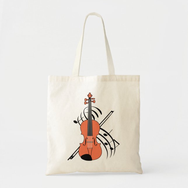 Tote Bag Violon et musique (Devant)