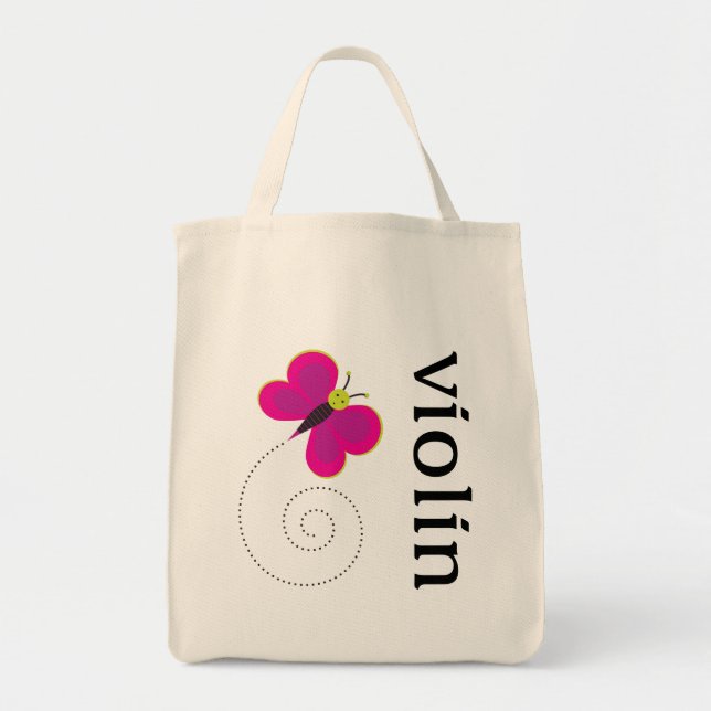 Tote Bag Violon mignon de papillon (Devant)