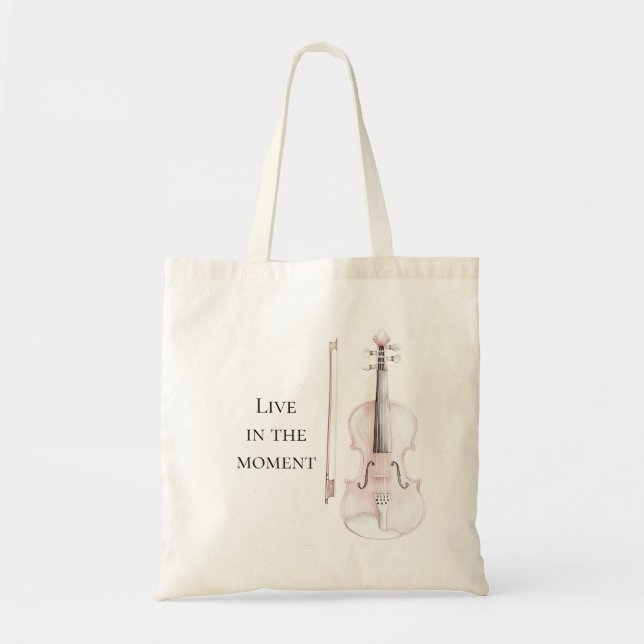 Tote Bag Violon Rose Blush (Devant)