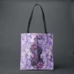 Tote Bag Violon violet sur Lilac Floral Grand Épaule Fourre<br><div class="desc">Violon violet sur Lilac Floral Grand Épaule Fourre-tout</div>